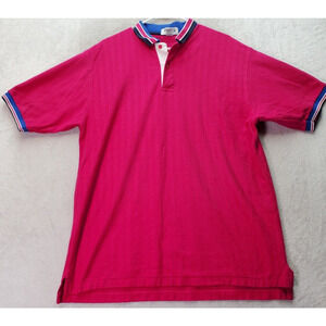 Ping by Karsten Golf Polo Shirt Mens Large Magenta 100% Cotton Short Sleeve Slit